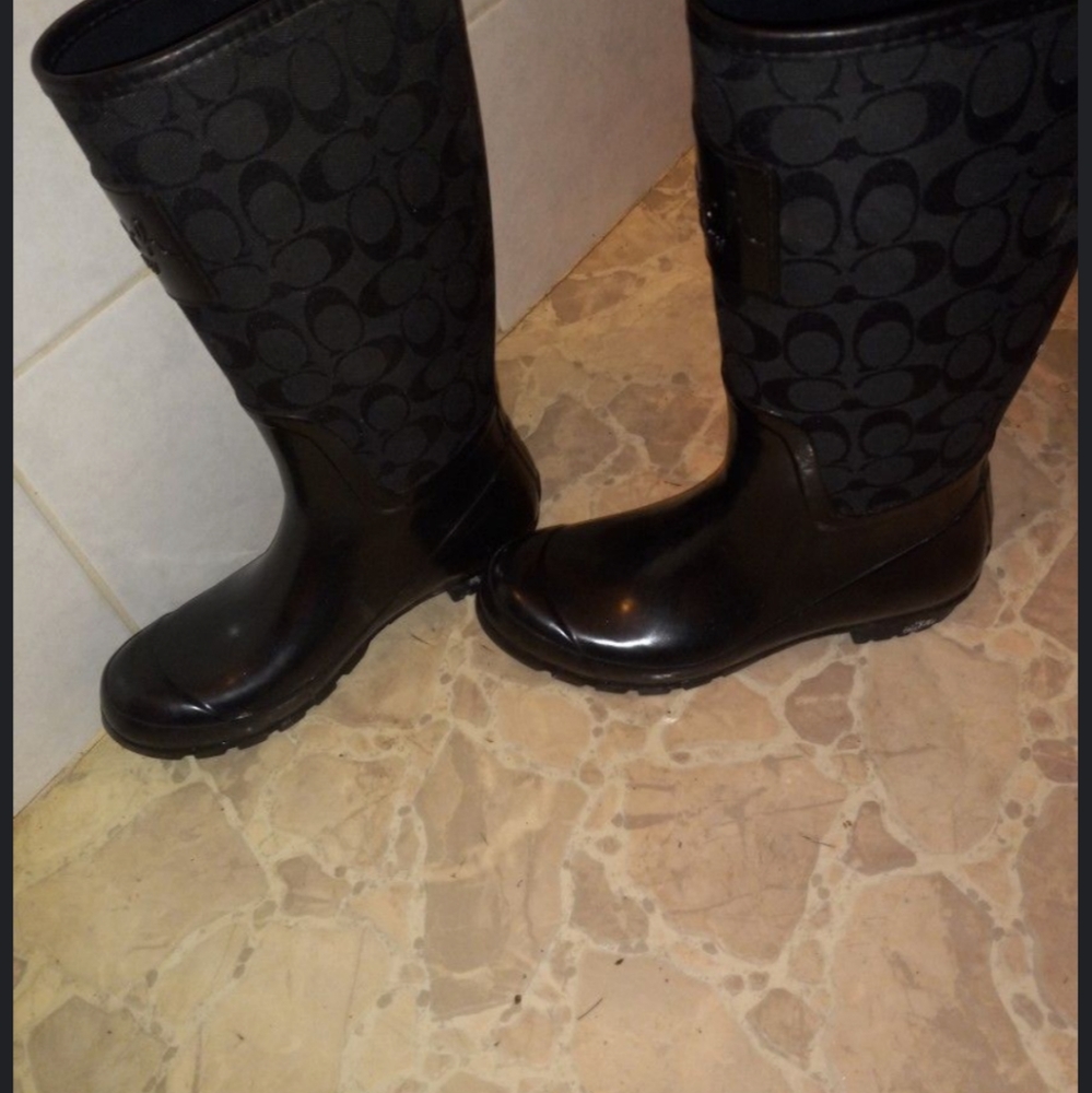 Coach black rain boots - Picture 4 of 6